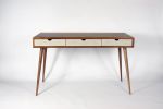 Mid-Century Modern Black Walnut Office Desk with Concrete | Tables by Curly Woods. Item made of walnut with concrete works with mid century modern style