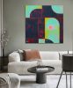 Circle in circle black & Blue | Oil And Acrylic Painting in Paintings by Ronald Hunter. Item composed of canvas and synthetic