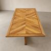 Herringbone Table - Chevron Dining Table | Tables by Halohope Design. Item made of oak wood with metal works with minimalism & mid century modern style