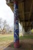 Rosewood Pillar Mural | Street Murals by Will Hatch Crosby | Rosewood Neighborhood Park in Austin. Item made of synthetic