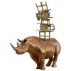 "Rhino with chairs" | Sculptures by MARCANTONIO. Item composed of wood and bronze