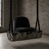 Suspended Steel Swing Seat — Tronco, Nitush Aroosh | Swing Chair in Chairs by Nitush Aroosh. Item made of fabric with steel works with contemporary & eclectic & maximalism style