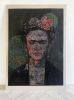 "Frida: Duality of Life" | Mixed Media by ArtForLoft. Item made of paper works with mid century modern & contemporary style
