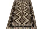 Vintage Gabbeh Tribal Runner in Gray, Beige-Brown and Black | Area Rug in Rugs by Rug and Kilim