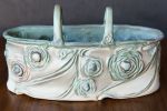 Flower Brick in Spearmint Floral Pattern | Vase in Vases & Vessels by Lora Rust Ceramics. Item composed of ceramic