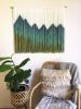 SIERRA GREEN Mountain Landscape Wall Tapestry | Macrame Wall Hanging in Wall Hangings by Wallflowers Hanging Art. Item composed of oak wood & wool compatible with boho and mid century modern style