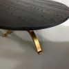 Carbon black brass tripod wishbone table | Dining Table in Tables by YJ Interiors. Item made of brass works with mid century modern & eclectic & maximalism style