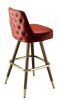Tufted Bar Stools - Model 7028 | Chairs by Richardson Seating Corporation | Maison Pickle in New York. Item made of wood with leather