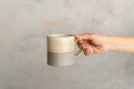 Cream-Beige & Gray Stoneware Handmade Tea Mug Set | Cup in Drinkware by ShellyClayspot. Item made of ceramic compatible with modern and rustic style