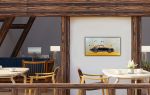 Retro Porsche 911. Mid Century Style Painting on the Plywood | Mixed Media by ArtForLoft. Item made of wood compatible with mid century modern and urban style