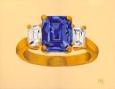 Blue Sapphire Ring - Vibrant Giclée Print | Prints in Paintings by Michelle Keib Art. Item made of paper