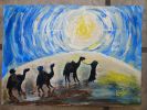 Reyes magos | Oil And Acrylic Painting in Paintings by Elena Parau. Item composed of paper compatible with minimalism and country & farmhouse style