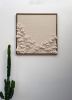 Hand woven wall art frame (Beach Cliff 004) | Tapestry in Wall Hangings by Elle Collins. Item composed of oak wood and cotton in boho or minimalism style