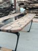 Special Conferance Table - Clear Epoxy Resin Table | Dining Table in Tables by Tinella Collection. Item made of walnut compatible with minimalism and art deco style