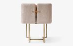 Papillonne Table | Dining Table in Tables by LAGU. Item composed of fabric & brass