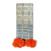baoule pom pom throw peacock/tangerine poms | Linens & Bedding by Charlie Sprout. Item made of cotton