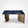 Scorcio - Nero Marquinia marble and gold leaf Dining table | Tables by DFdesignLab - Nicola Di Froscia. Item composed of metal and marble in contemporary style