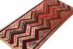 Vintage Gabbeh runner in Red Beige, Red, Grey Tribal Pattern | Area Rug in Rugs by Rug and Kilim