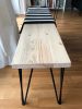 Reclaimed Wood Bench With Black Hairpins | Benches & Ottomans by Riz and Mica •Make• | Private Residence - Plaistow, London in London. Item made of wood & steel