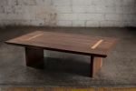 Minimalist Natural Walnut Finish Coffee Table w Oak Detail | Tables by Aeterna Furniture