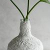 Extra Large Vessel Vase in Textured Alpine White Concrete | Vases & Vessels by Carolyn Powers Designs. Item made of concrete with glass works with minimalism & contemporary style