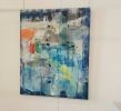 Wabi Sabi II- Abstract Blue Painting | Oil And Acrylic Painting in Paintings by Twyla Gettert. Item made of canvas compatible with contemporary and japandi style
