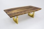 Custom Wooden Live Edge Dining Table | Tables by Tinella Collection. Item composed of walnut and metal in contemporary or country & farmhouse style