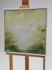 Born in spring - soft green abstract landscape painting | Oil And Acrylic Painting in Paintings by Jennifer Baker Fine Art. Item made of linen compatible with contemporary style
