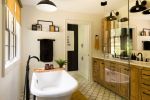 Model #1073 - Custom Double Sink Vanity | Countertop in Furniture by Limitless Woodworking. Item made of maple wood compatible with mid century modern and contemporary style