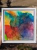 through a collection of raindrops | Mixed Media in Paintings by Megan Spindler. Item made of canvas