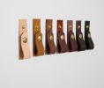 Small Leather Snap Wall Strap [V'ed End] | Hook in Hardware by Keyaiira | leather + fiber | Artist Studio in Santa Rosa. Item composed of fabric and leather