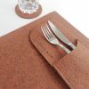 Felt placemat, coaster and cutlery holder set "bon appetit" | Tableware by DecoMundo Home. Item made of synthetic works with minimalism & contemporary style