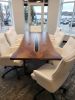 Live Edge Dining and Conference Tables | Tables by Fjelsted Nord LLC. Item composed of walnut and steel