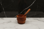 Cherrywood Honey Jar with Gold Accents – Hand‑Turned | Cups by Holzkunst Samuel Meisinger. Item made of wood works with minimalism & art deco style