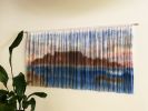 TABLE MOUNTAIN Landscape Textile Fiber Art Tapestry | Wall Hangings by Wallflowers Hanging Art. Item composed of wool and fiber in boho or mid century modern style