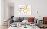 Gold Paint Minimal Wall Art | Oil And Acrylic Painting in Paintings by NAMYOONSOOART. Item made of canvas with synthetic