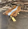 Live Edge Cream - White Epoxy Resin Hackberry Table | Dining Table in Tables by Tinella Collection. Item composed of wood in boho or minimalism style