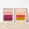 Pair of Color Block Striped Fine Art Prints | Prints by Emily Keating Snyder. Item compatible with boho and mid century modern style