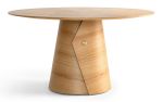 Fold Table, Oak Veneer, Solid Brass Accessory | Dining Table in Tables by LAGU. Item made of oak wood & brass compatible with mediterranean and modern style