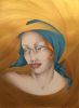 "La Madonna di Santorini", Original Mixed Media on Paper | Oil And Acrylic Painting in Paintings by Noel Suarez. Item made of canvas