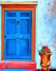 Blue Door, St. Augustine | Oil And Acrylic Painting in Paintings by Catherine Twomey. Item composed of canvas