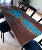 epoxy dining table, blue epoxy table, epoxy table, tabletop | Tables by Innovative Home Decors. Item made of wood compatible with country & farmhouse and art deco style