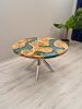 Round epoxy table, round mappa burl dining table | Tables by Brave Wood. Item composed of wood and metal