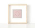 Minimalist Pink Geometric Diamond Print in Oversized Frame | Prints by Emily Keating Snyder. Item composed of paper in boho or mid century modern style