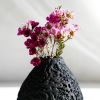 Rounded Vase in Textured Carbon Black Concrete | Vases & Vessels by Carolyn Powers Designs. Item composed of concrete and glass in minimalism or contemporary style