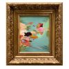 Contemporary "Petals" Abstract Painting in Vintage Frame | Oil And Acrylic Painting in Paintings by Suzanne Nicoll Studio. Item composed of wood in contemporary style