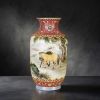 Qing Qianlong Famille Rose Sgraffito Panoramic Steeds Vase | Vases & Vessels by Dynasty Artisan. Item composed of ceramic compatible with contemporary and eclectic & maximalism style