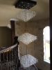 Staircase long Crystal Chandelier | Chandeliers by Custom Lighting by Prestige Chandelier. Item made of metal with glass