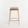 om16.1 natural ash counter Stool, grey fabric | Chairs by mjiila design furniture. Item made of wood with fabric works with minimalism & contemporary style