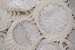 48" Ceramic and Woven Cotton Wall Sculpture | Wall Hangings by Karen Gayle Tinney. Item composed of cotton and ceramic in boho or coastal style